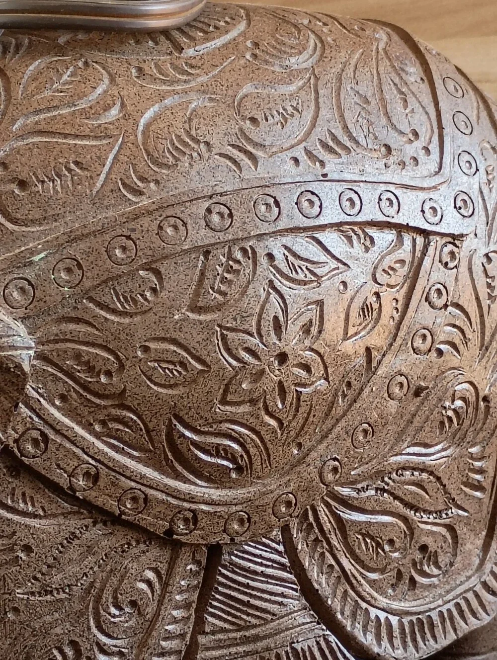 Hand-Carved Brown Elephant Table Lamps - Decorative Pair